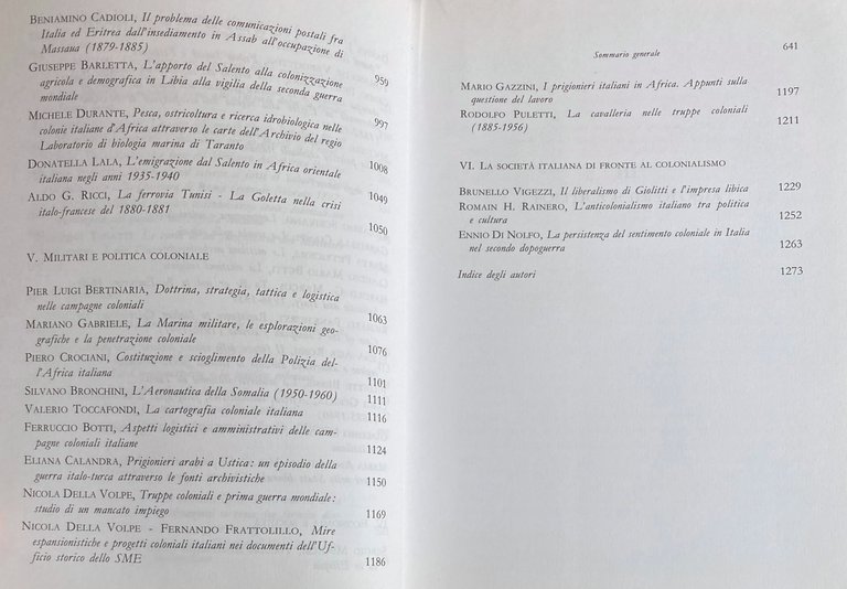 FONTI E PROBLEMI DELLA POLITICA COLONIALE ITALIANA. Atti del convegno …