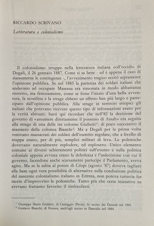 FONTI E PROBLEMI DELLA POLITICA COLONIALE ITALIANA. Atti del convegno …