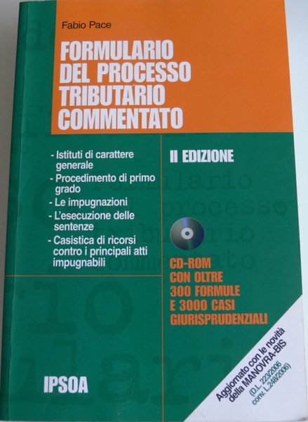 FORMULARIO DEL PROCESSO TRIBUTARIO COMMENTATO + CD-ROM