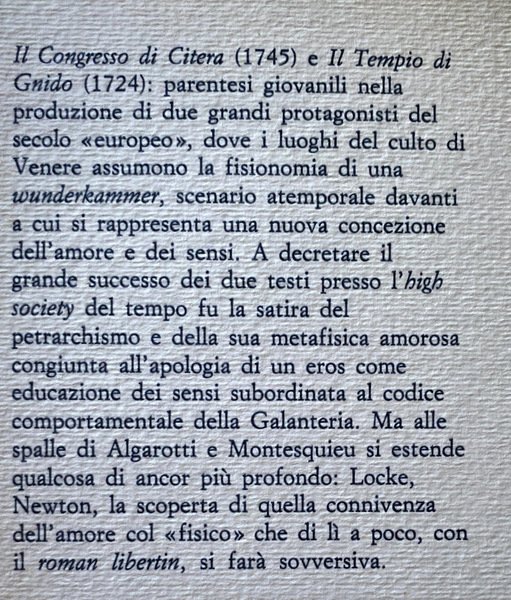 FRANCESCO ALGAROTTI IL CONGRESSO DI CITERA; MONTESQUIEU IL TEMPIO DI …