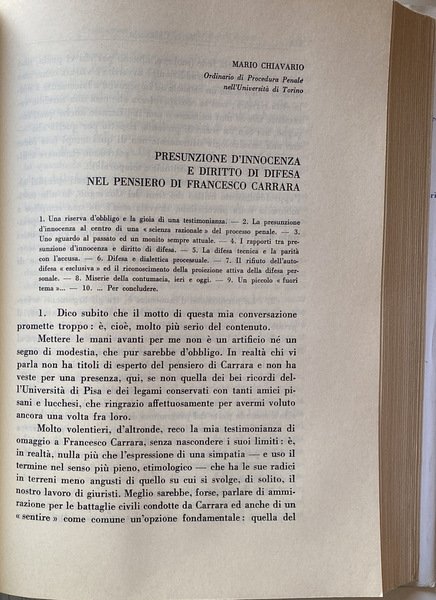 FRANCESCO CARRARA NEL PRIMO CENTENARIO DELLA MORTE. ATTI DEL CONVEGNO …