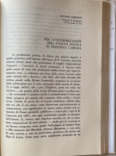 FRANCESCO CARRARA NEL PRIMO CENTENARIO DELLA MORTE. ATTI DEL CONVEGNO …