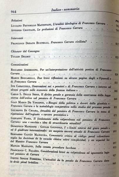FRANCESCO CARRARA NEL PRIMO CENTENARIO DELLA MORTE. ATTI DEL CONVEGNO …