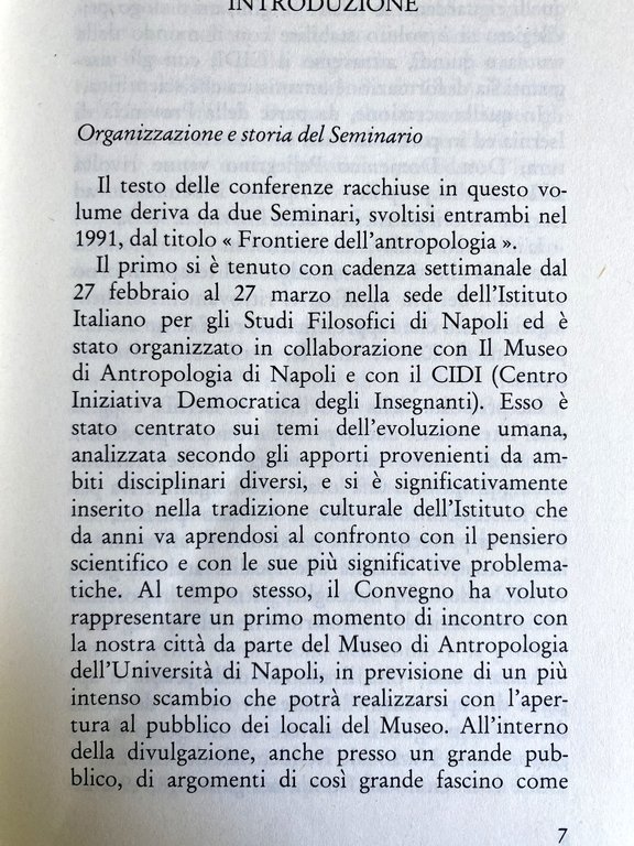 FRONTIERE DELL'ANTROPOLOGIA