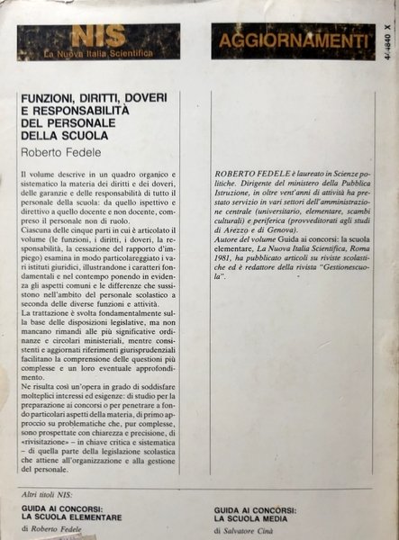 FUNZIONI, DIRITTI, DOVERI E RESPONSABILITÀ DEL PERSONALE DELLA SCUOLA