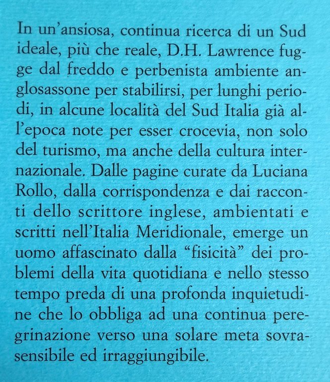FUORI DALLE OMBRE D.H. LAWRENCE E L'ITALIA DEL SUD. RACCONTI, … | Immagine Gallery 7