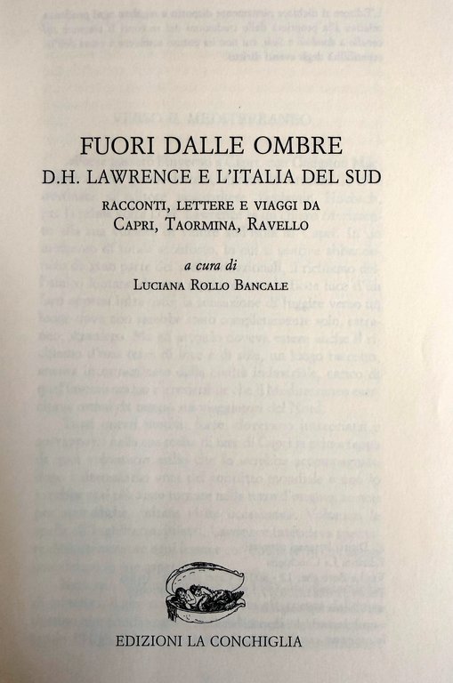 FUORI DALLE OMBRE D.H. LAWRENCE E L'ITALIA DEL SUD. RACCONTI, … | Immagine Gallery 8