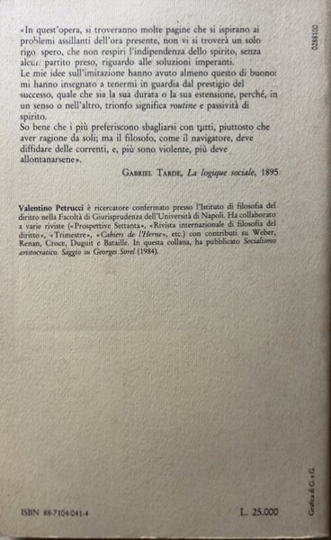 GABRIEL TARDE. FILOSOFIE PENALI TRA OTTO E NOVECENTO