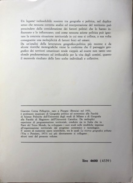 GEOGRAFIA E POLITICA DEL TERRITORIO. PROBLEMI E RICERCHE