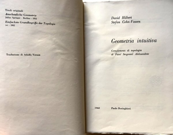 GEOMETRIA INTUITIVA. COMPLEMENTI DI TOPOLOGIA DI PAVEL SERGEEVIC ALEKSANDROV