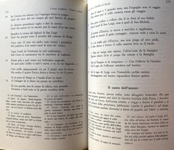 GIOSUÈ CARDUCCI: PROSE E POESIE. A CURA DI GIOVANNI GETTO …