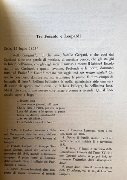 GIOSUÈ CARDUCCI: PROSE E POESIE. A CURA DI GIOVANNI GETTO …