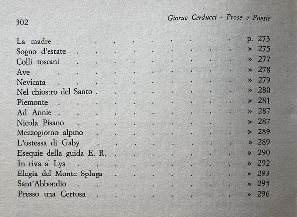 GIOSUÈ CARDUCCI: PROSE E POESIE. A CURA DI GIOVANNI GETTO …