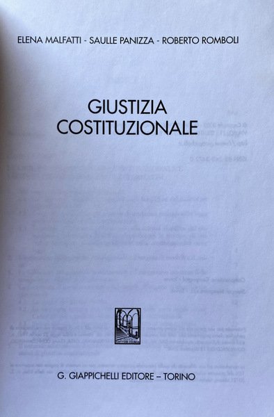 GIUSTIZIA COSTITUZIONALE