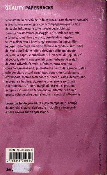 GLI ADOLESCENTI E L'AMORE. A CURA DI LEONARDO TONDO