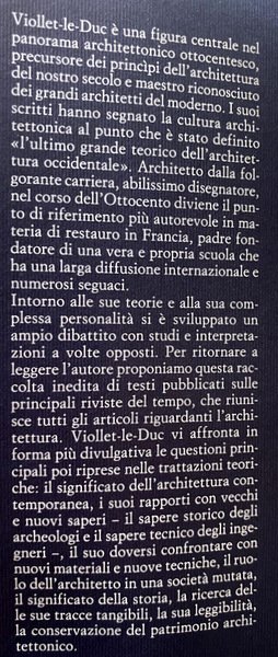 GLI ARCHITETTI E LA STORIA. SCRITTI SULL'ARCHITETTURA.