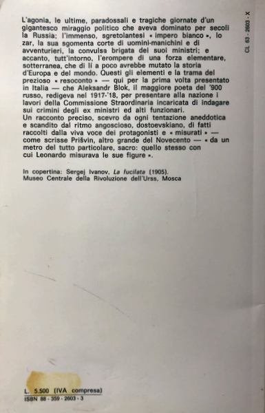 GLI ULTIMI GIORNI DEL REGIME ZARISTA. A CURA DI IGOR …