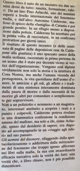 GLI UOMINI DEL DISONORE. LA MAFIA SICILIANA NELLA VITA DEL …