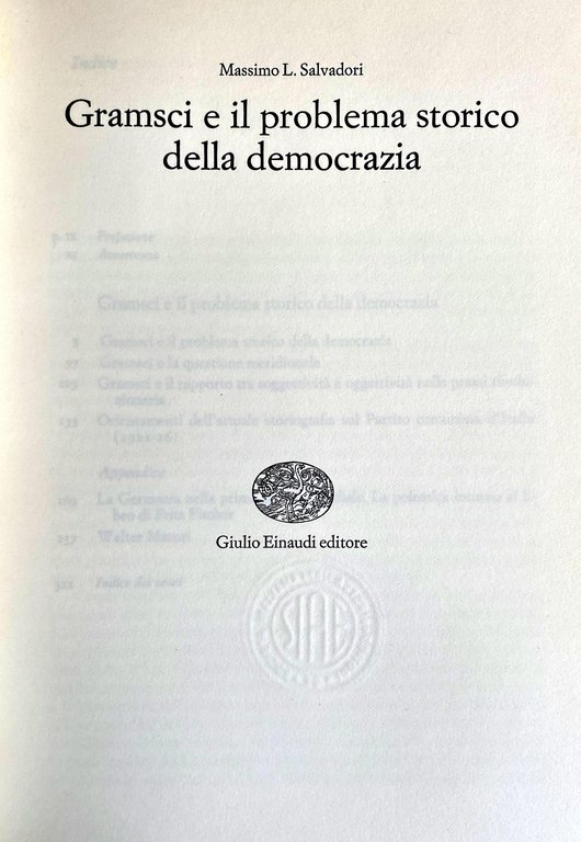 GRAMSCI E IL PROBLEMA STORICO DELLA DEMOCRAZIA