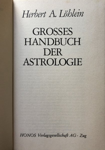 GROSSES HANDBUCH DER ASTROLOGIE