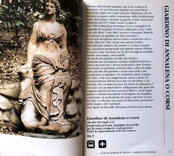 GUIDA AI GIARDINI DI FIRENZE. GARDENS OF FLORENCE. (ENGLISH TRANSLATION)