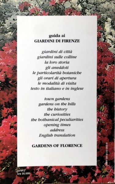 GUIDA AI GIARDINI DI FIRENZE. GARDENS OF FLORENCE. (ENGLISH TRANSLATION)