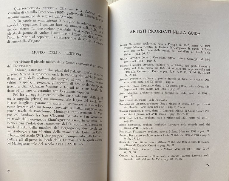 GUIDA DELLA CERTOSA DI PAVIA
