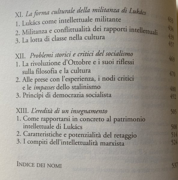 GYÖRGY LUKÁCS E I PROBLEMI DEL MARXISMO DEL NOVECENTO