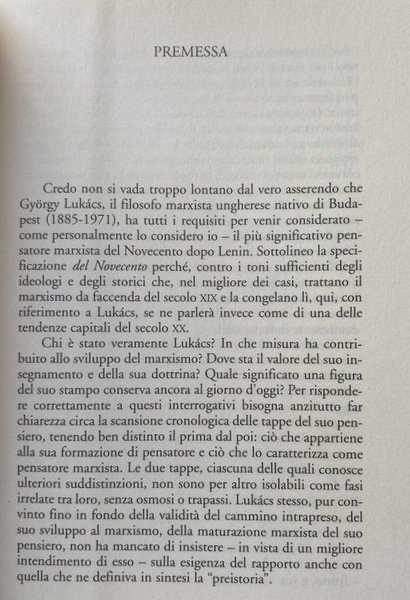 GYÖRGY LUKÁCS E I PROBLEMI DEL MARXISMO DEL NOVECENTO