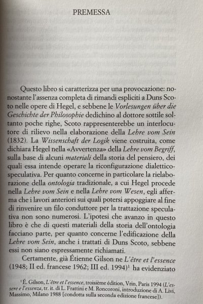 HEGEL E DUNS SCOTO. PROSPETTIVE ONTOLOGICHE A CONFRONTO