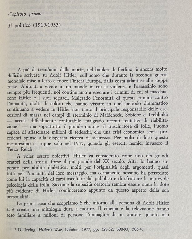 HITLER. STUDIO SUL RAPPORTO TRA PERSONALITÀ E POLITICA