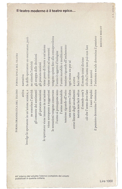 I CAPOLAVORI DI BRECHT. L'OPERA DA TRE SOLDI, SANTA GIOVANNA …