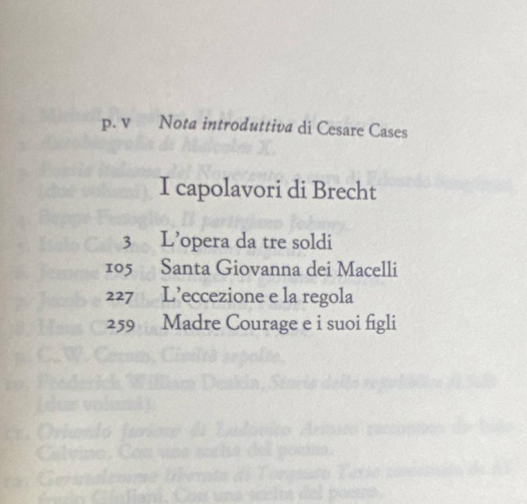 I CAPOLAVORI DI BRECHT. L'OPERA DA TRE SOLDI, SANTA GIOVANNA …