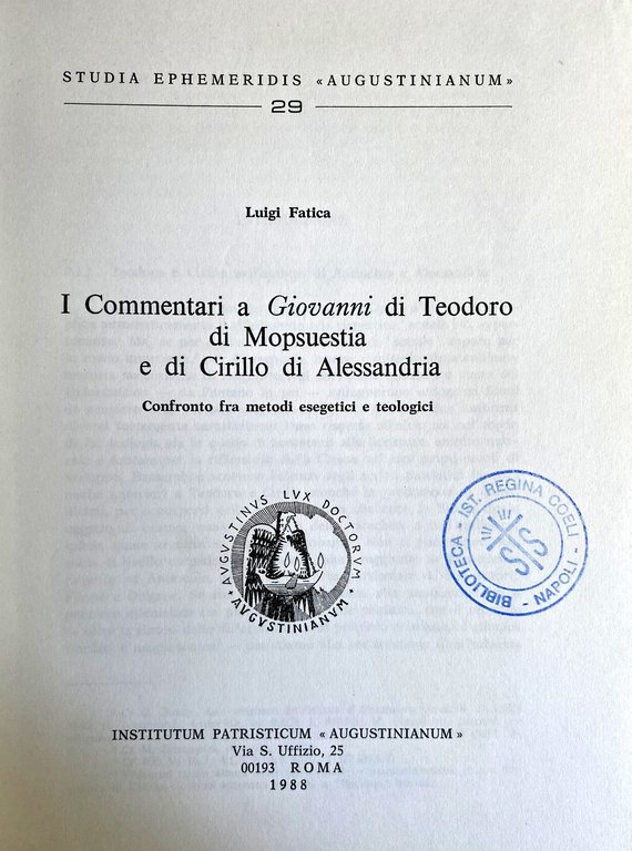 I COMMENTARI A GIOVANNI DI TEODORO DI MOPSUESTIA E DI …