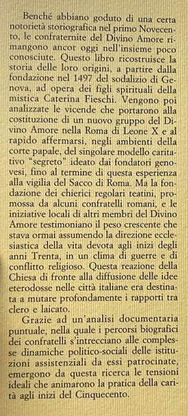 I DEVOTI DELLA CARITÀ. LE CONFRATERNITE DEL DIVINO AMORE NELL'ITALIA …