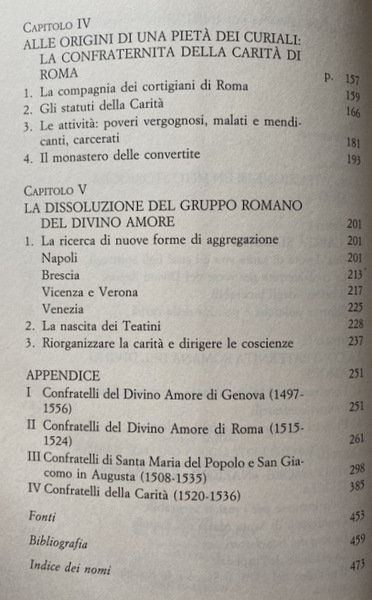 I DEVOTI DELLA CARITÀ. LE CONFRATERNITE DEL DIVINO AMORE NELL'ITALIA …