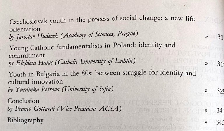 I GIOVANI DELL'EUROPA DELL'EST E DELL'OVEST: IDEOLOGIE, VALORI, PROSPETTIVE. THE …