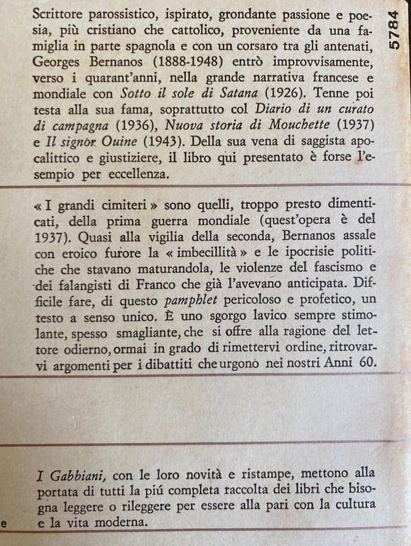 I GRANDI CIMITERI SOTTO LA LUNA. (Il più celebre atto …