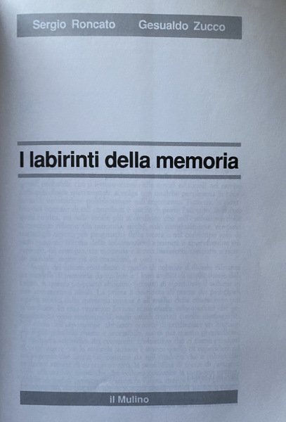 I LABIRINTI DELLA MEMORIA