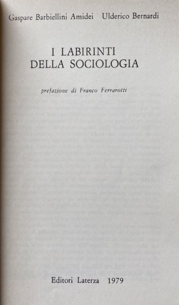 I LABIRINTI DELLA SOCIOLOGIA