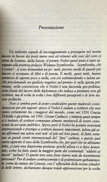 I LIMONI. LA POESIA IN ITALIA NEL 1996. A CURA …