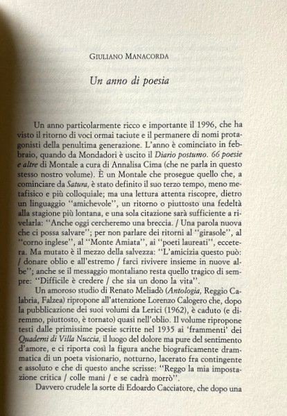 I LIMONI. LA POESIA IN ITALIA NEL 1996. A CURA …