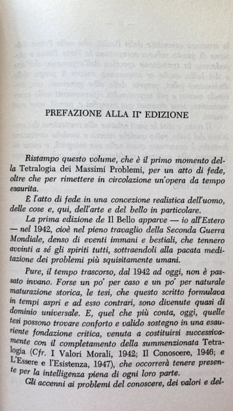 I MASSIMI PROBLEMI DEL REALE. IL BELLO