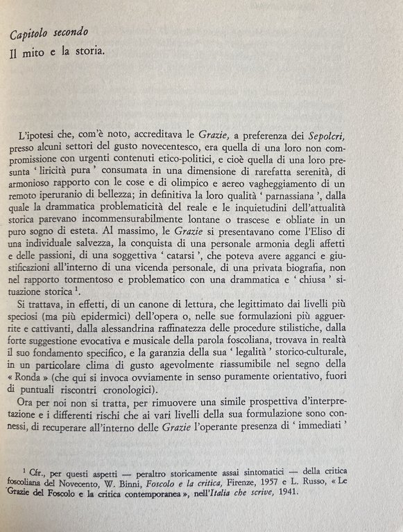 I MITI E LA STORIA. SAGGI SU FOSCOLO E VERGA