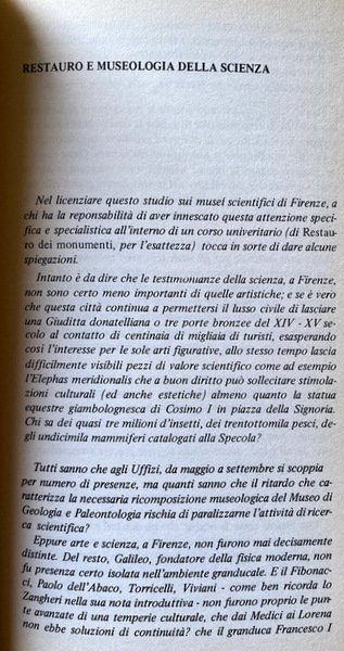 I MUSEI SCIENTIFICI A FIRENZE PROBLEMI DI RESTAURO E RICOMPOSIZIONE …