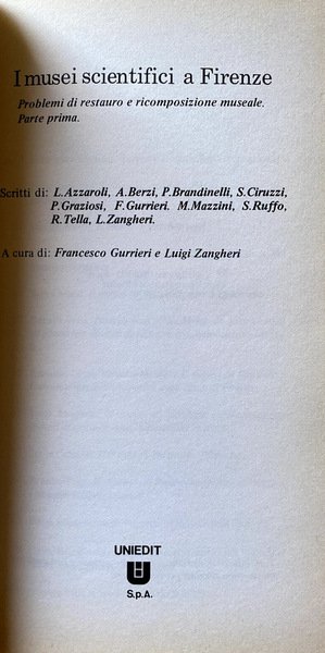 I MUSEI SCIENTIFICI A FIRENZE PROBLEMI DI RESTAURO E RICOMPOSIZIONE …