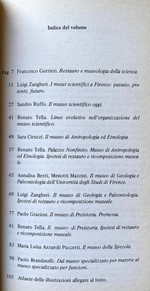 I MUSEI SCIENTIFICI A FIRENZE PROBLEMI DI RESTAURO E RICOMPOSIZIONE …