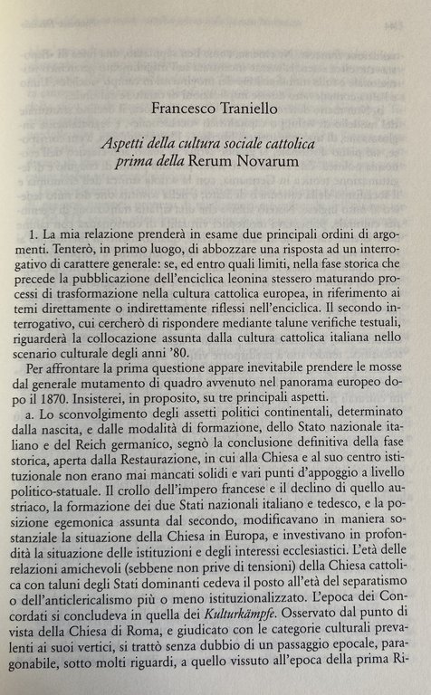 I TEMPI DELLA RERUM NOVARUM