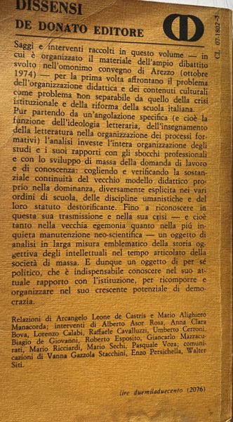 IDEOLOGIA LETTERARIA E SCUOLA DI MASSA. PER UN'ANALISI SOCIALE DELL'ORGANIZZAZIONE …