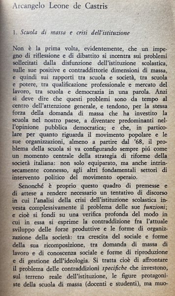 IDEOLOGIA LETTERARIA E SCUOLA DI MASSA. PER UN'ANALISI SOCIALE DELL'ORGANIZZAZIONE …